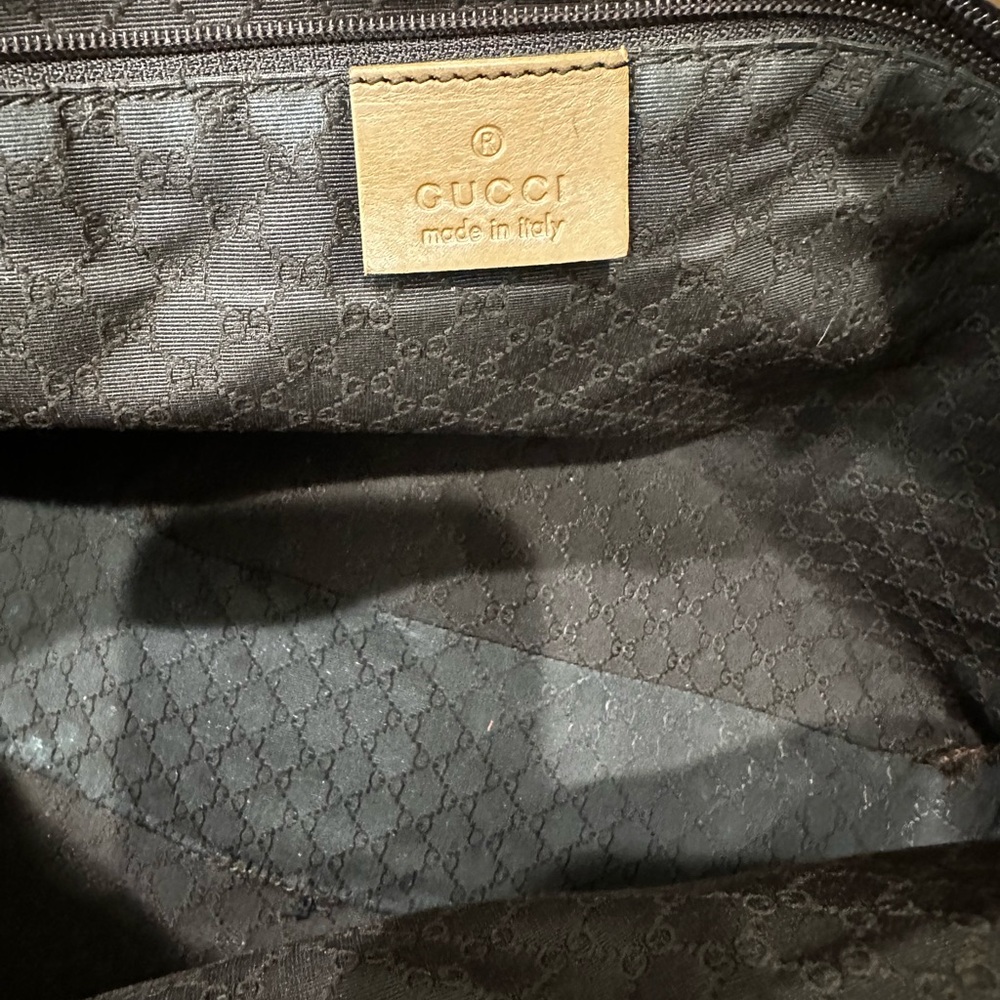 Vintage Gucci Leather Tote with Web Handles – Made in Italy - Picture 13 of 14